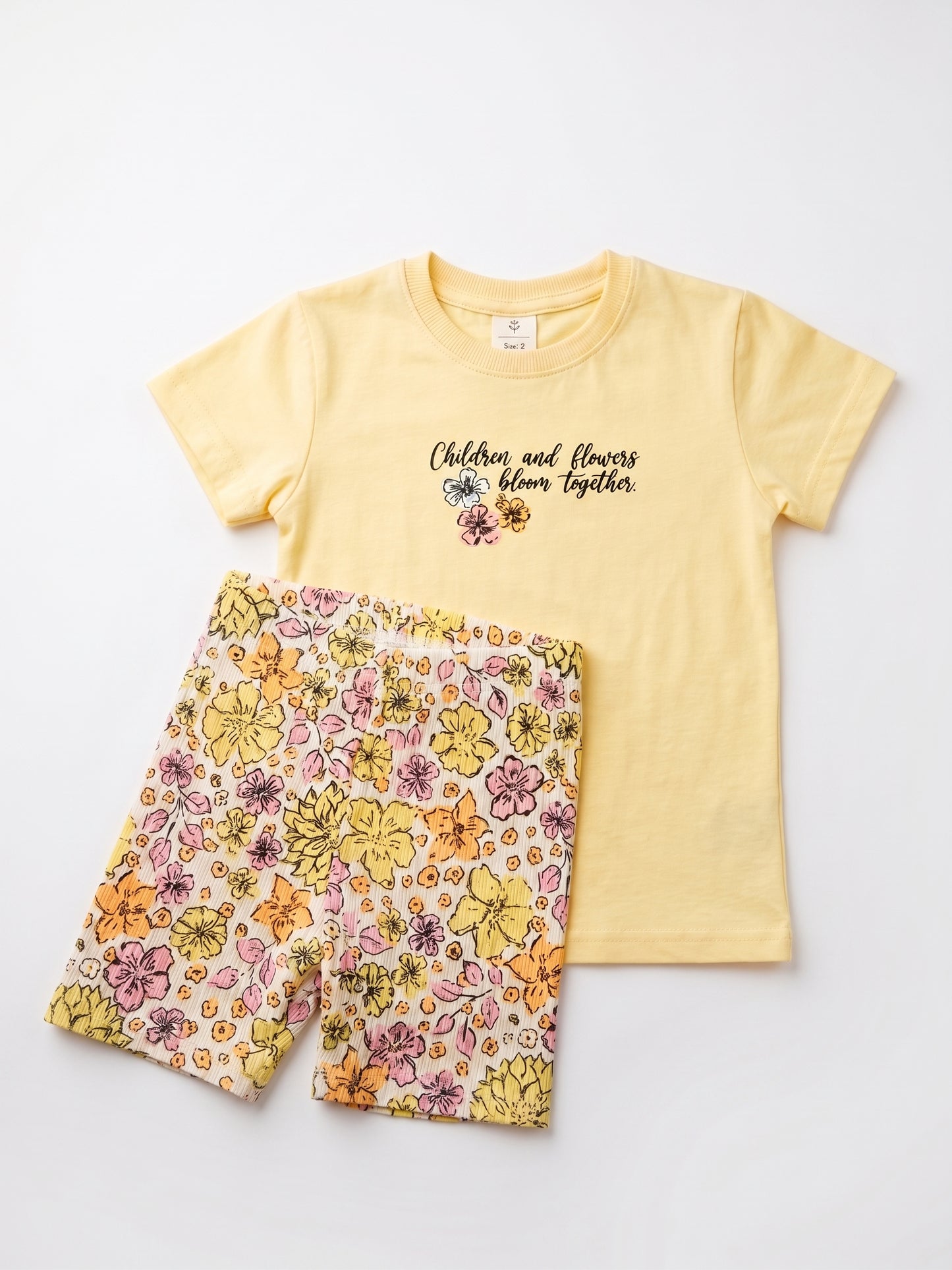 חליפת גן לילדות דגם Floral