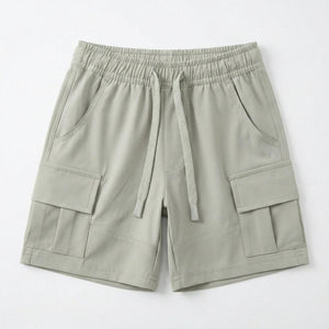 מכנסיים מבד פרשוט קצר עם דגמ'ח לילדים