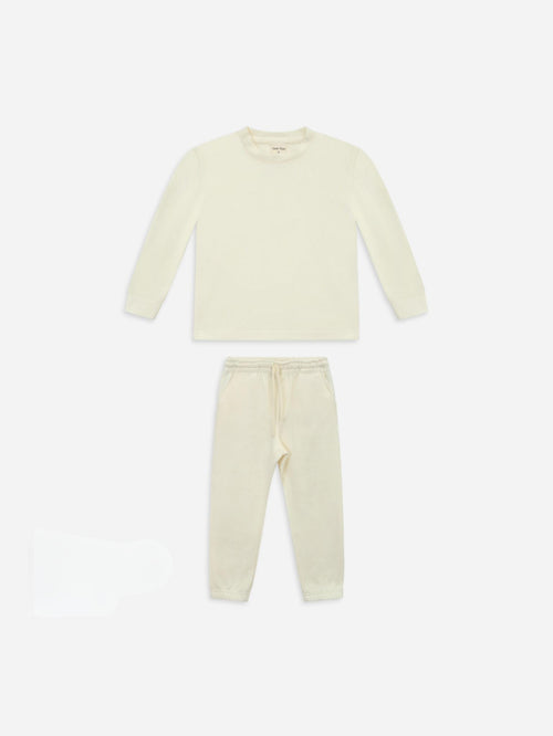 חליפת וופל לילדות עם גומי