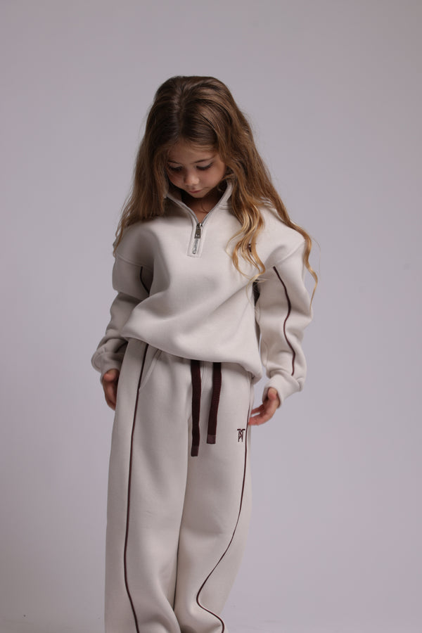 חליפת פוטר לבנות עם חצי רוכסן