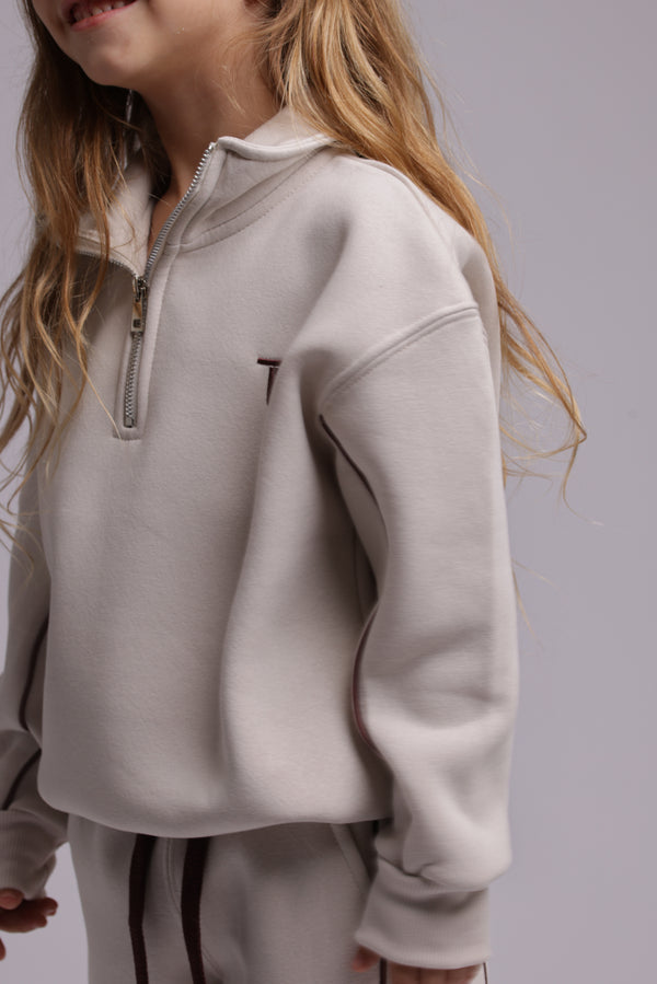 חליפת פוטר לבנות עם חצי רוכסן