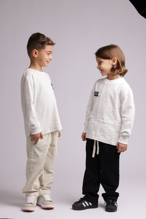 מכנסיים בנים אריג כותנה