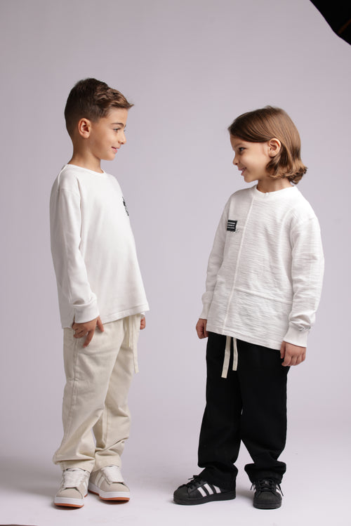 מכנסיים בנים אריג כותנה