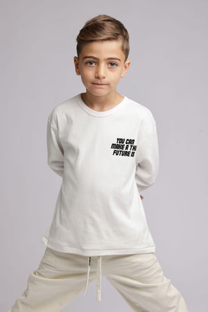 חולצה לילדים מבד ריב עבה דגםYOU CAN MAKE