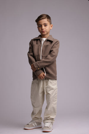 מכנסיים בנים אריג כותנה