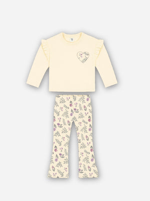 חליפת בנות פוטר לייקרה עם הדפס לב