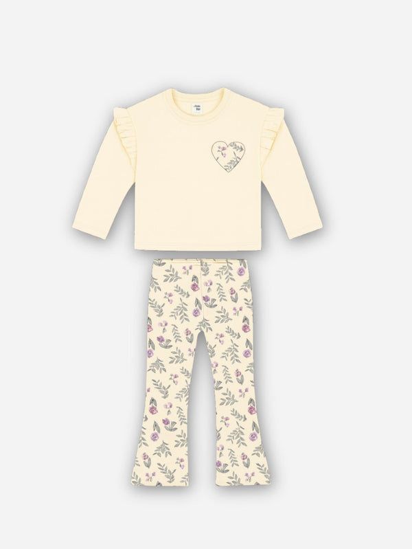 חליפת בנות פוטר לייקרה עם הדפס לב