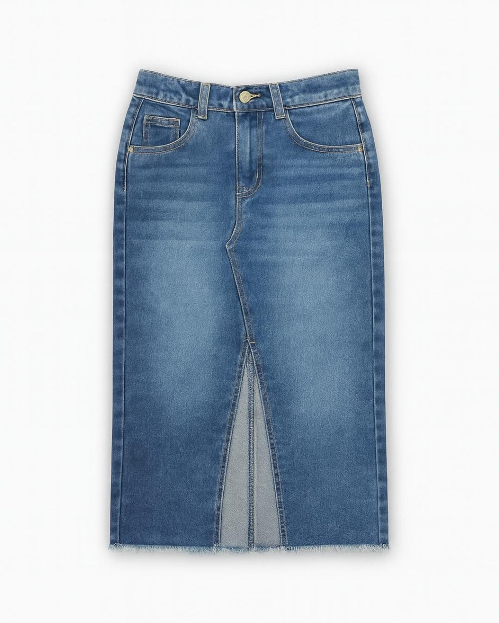 חצאית ג'ינס לילדות מנומר/חלק גזרת מידי