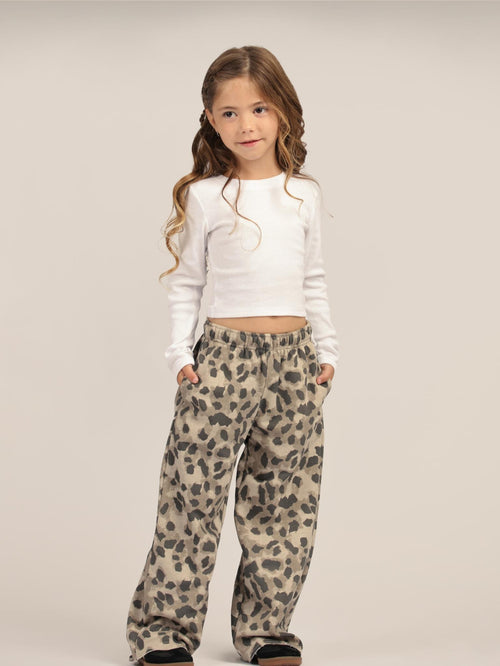 מכנסיים בנות ארוך פרנץ טרי מנומר