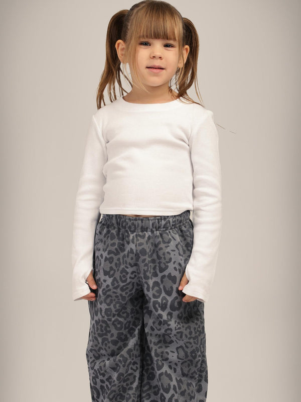 מכנסיים בנות ארוך פרנץ טרי מנומר