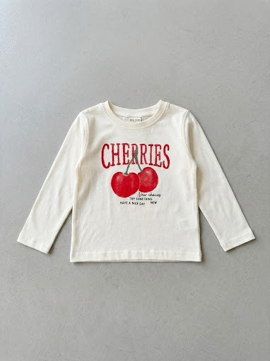 CHERRIES חולצה לילדות מבד טריקו דגם