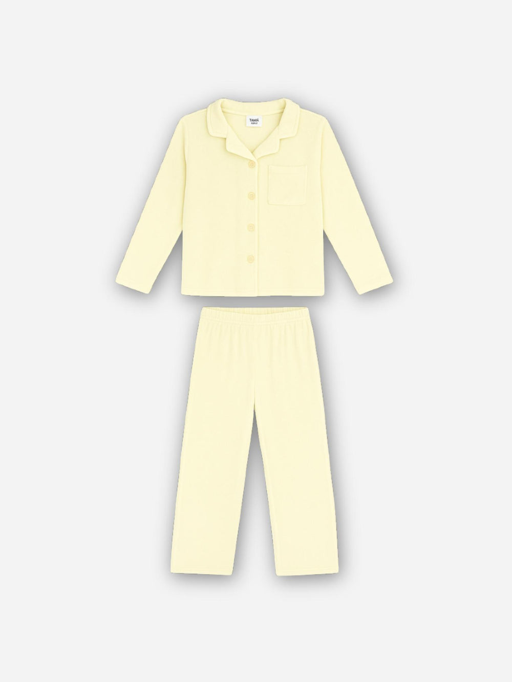 חליפת פיג'מה מבד קטיפה חולצה מכופתרת