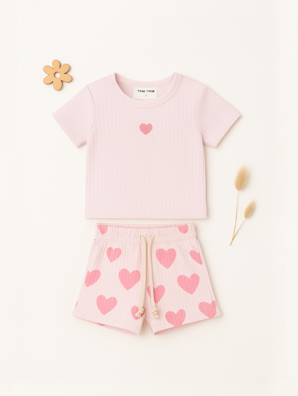 חליפה לילדות מבד ריב רחב דגם פירות