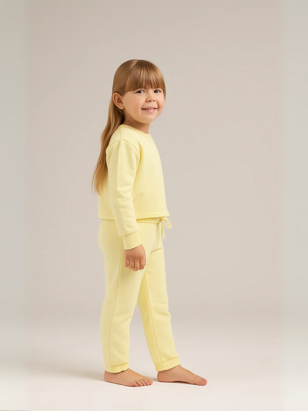 חליפת וופל לילדות עם גומי