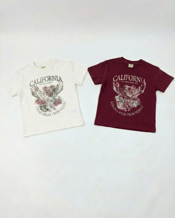 חולצת טריקו לילדות דגם CALIFORNIA