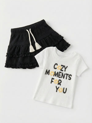 חליפה פרחונית כותנה לילדות