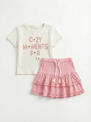 חליפה פרחונית כותנה לילדות