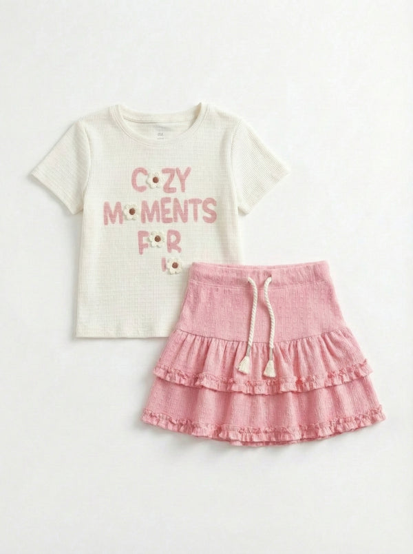 חליפה פרחונית כותנה לילדות