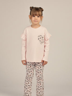 חליפת בנות פוטר לייקרה עם הדפס לב