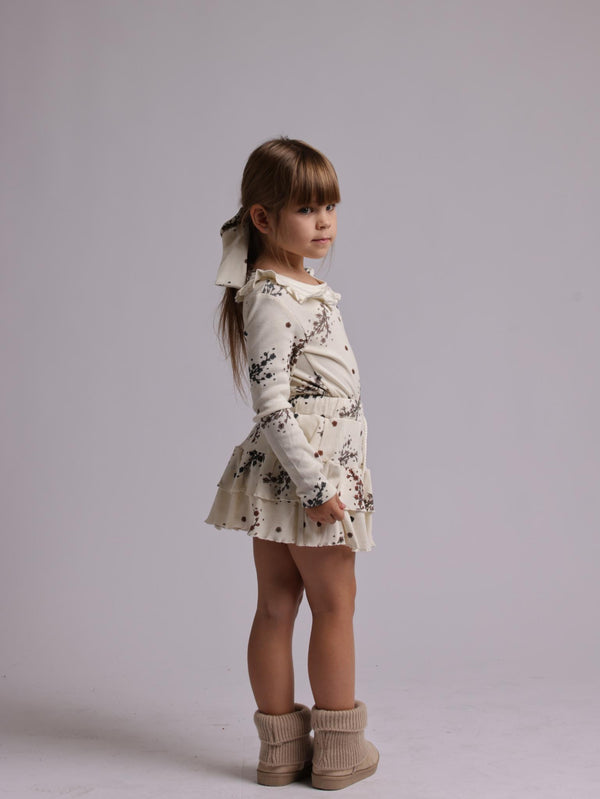 חליפת בנות ריב חצאית עם פפיון