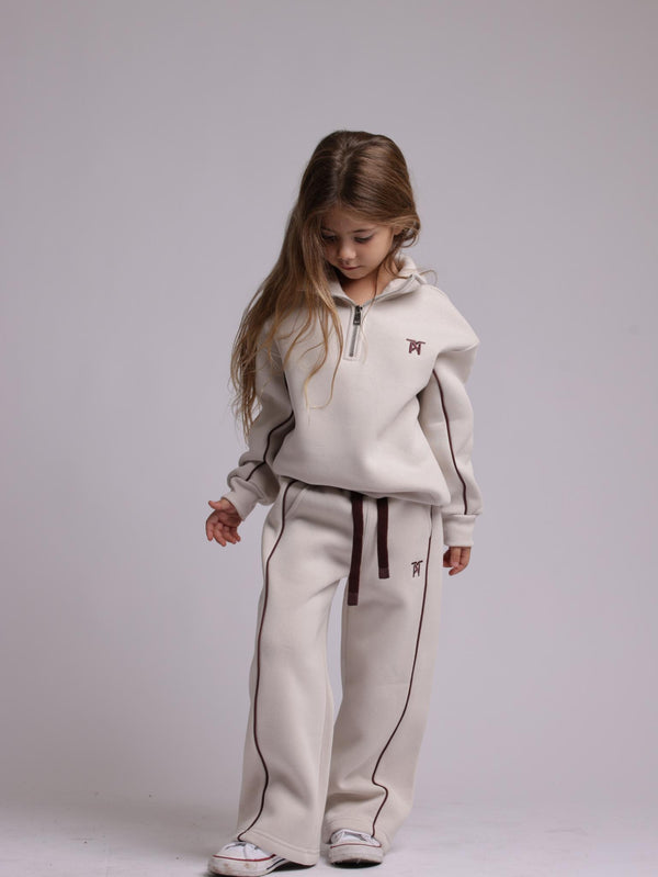 חליפת פוטר לבנות עם חצי רוכסן