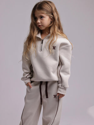 חליפת פוטר לבנות עם חצי רוכסן