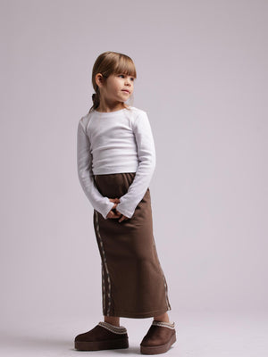 חצאית פרנץ טרי פסים מנומר ארוך