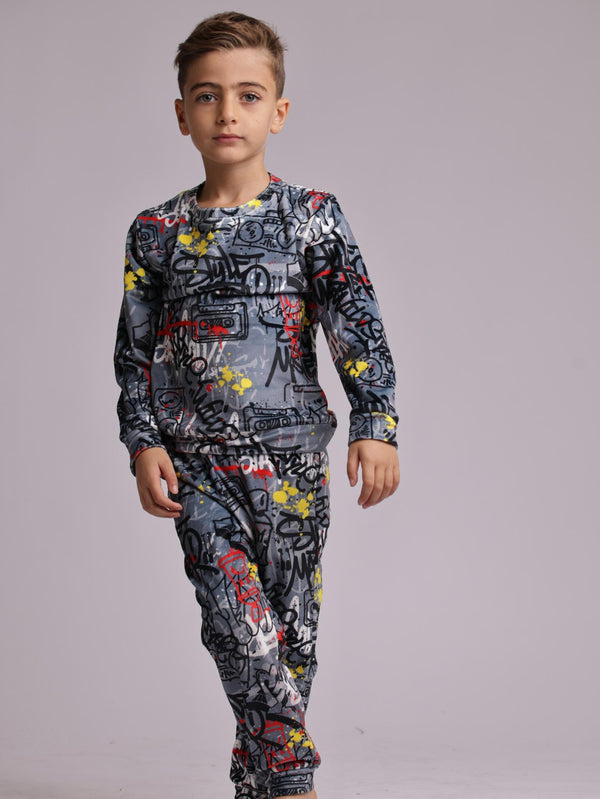 פיג'מה בנים קטיפה