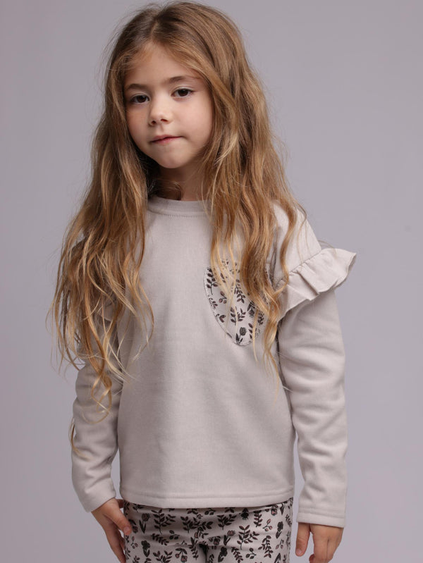 חליפת בנות פוטר לייקרה עם הדפס לב