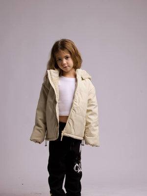 מעיל לילדות דמוי עור