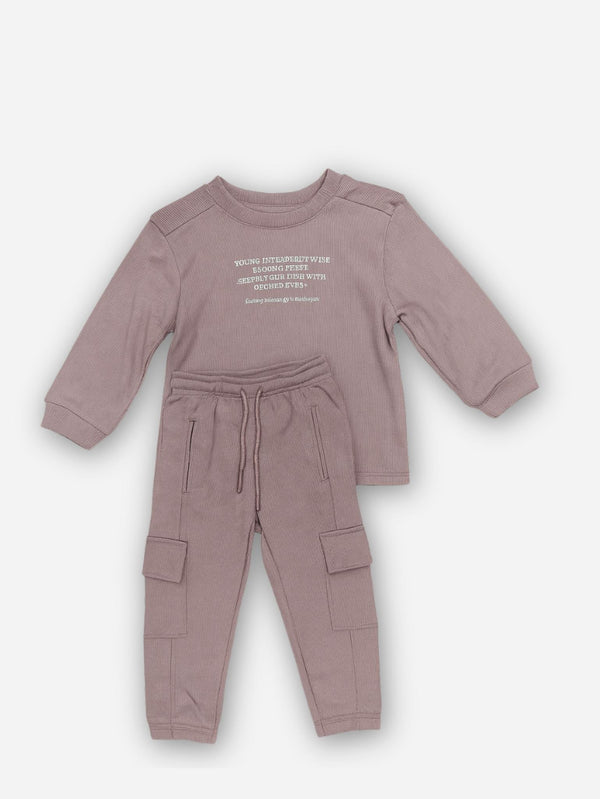 חליפה לילדים ריב כותנה מגורד דגם דפוס