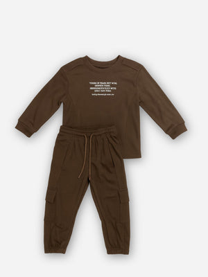 חליפה לילדים ריב כותנה מגורד דגם דפוס