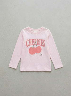 CHERRIES חולצה לילדות מבד טריקו דגם