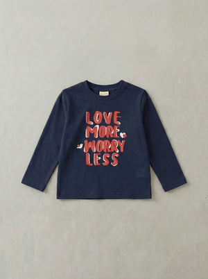 LOVE MORE חולצה לילדות מבד טריקו דגם