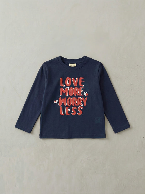 LOVE MORE חולצה לילדות מבד טריקו דגם