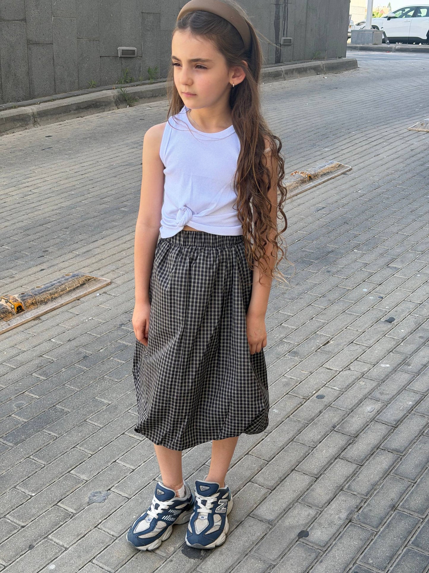 חצאית ארוכה בלון משבצות