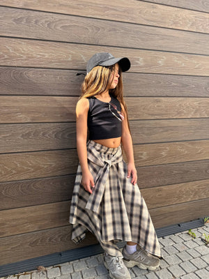 גופיה לילדות מבד ריב קרופ חלקה