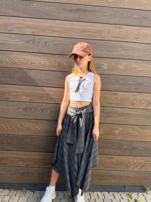 גופיה לילדות מבד ריב קרופ חלקה