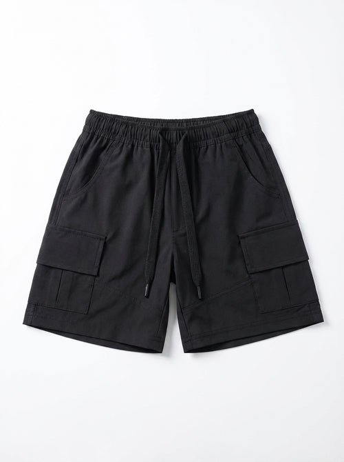 מכנסיים מבד פרשוט קצר עם דגמ'ח לילדים