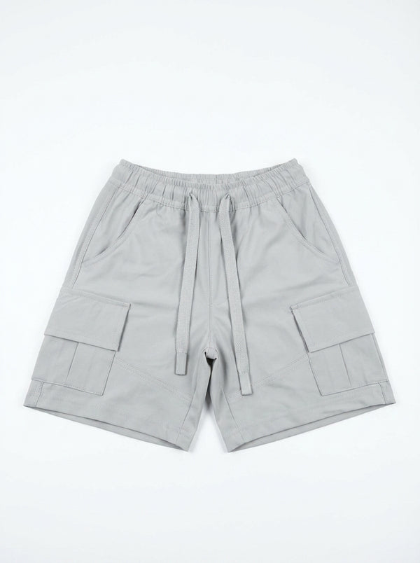 מכנסיים מבד פרשוט קצר עם דגמ'ח לילדים