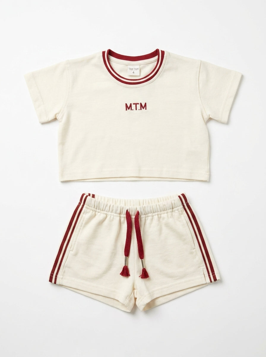 חליפת כותנה פיקה קרופ לילדות דגם MTM