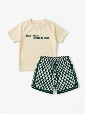 בגד ים לילדים דגם משבצות