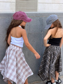 חצאית משבצות קשירה