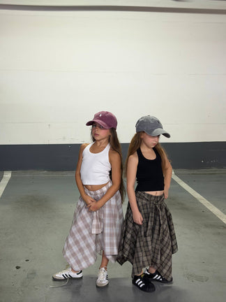 חצאית משבצות קשירה