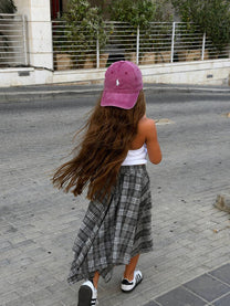 חצאית משבצות קשירה