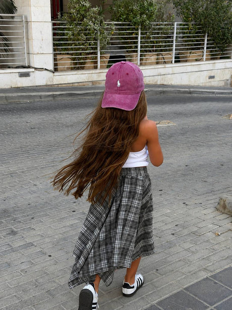 חצאית משבצות קשירה
