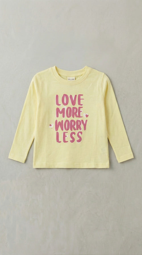 LOVE MORE חולצה לילדות מבד טריקו דגם