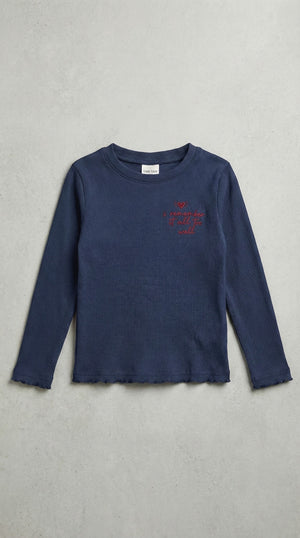 חולצה ארוכה לילדות כפפה דגם REMEMBER ריב כותנה פוטר