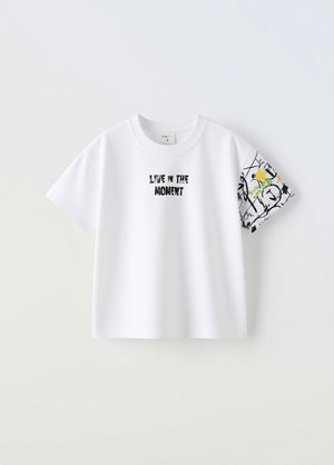 חולצה אוברסייז כותנה דגם LIVE IN