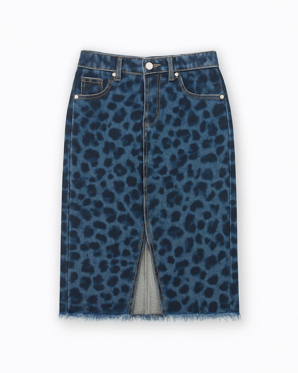 חצאית ג'ינס לילדות מנומר/חלק גזרת מידי